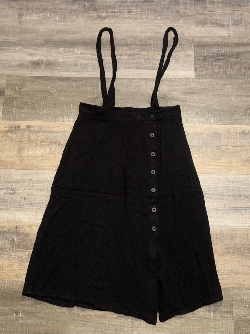 Forever 21 Contemporary F21 Black Pinafore Midi Skirt Size Medium